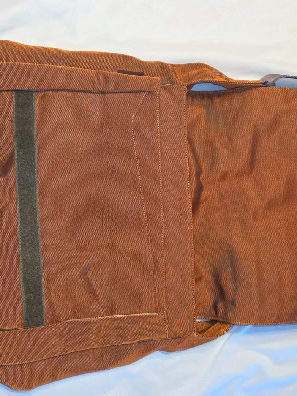 Burnt Orange Laptop Bag Padded Shoulder Strap Hook Loop Flap Closure Messenger
